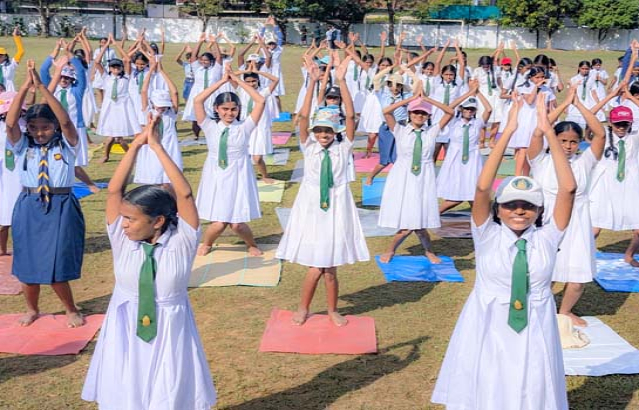 International Women's Day 2025: Fit India Yoga Session – 'For All Women and Girls' at Sanghamiththa Maha Vidyalaya, Galle