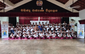 Countdown Yoga session at Mahinda Rajapaksha Vidyalaya Matara