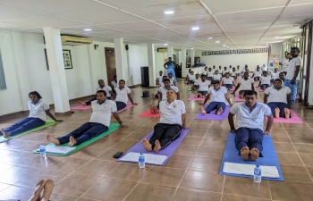 Countdown Yoga session at Weeravila Airforce Camp