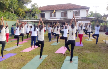Countdown Yoga session at Viharamahadevi Certified School in Galle